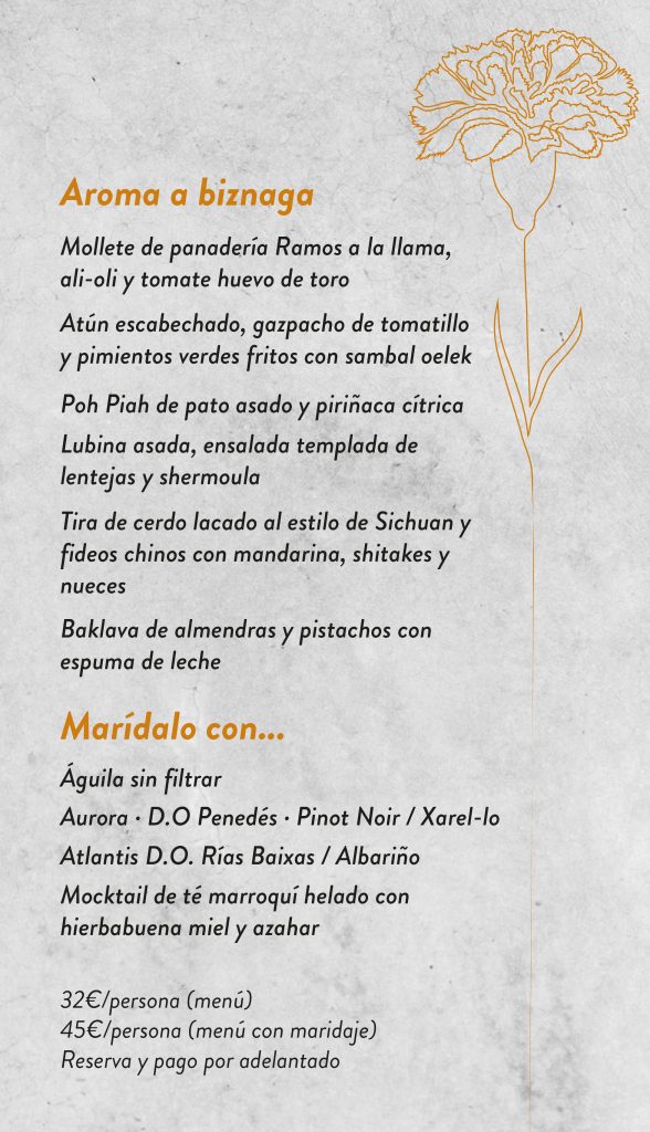 menu inaguracion feria de malaga 2022 en bendito
